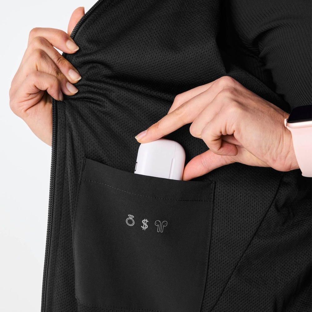 SOLD Like New FIGS Women's Sydney Scrub Jacket Black Five Pockets - Retail $100 - Picture 9 of 14